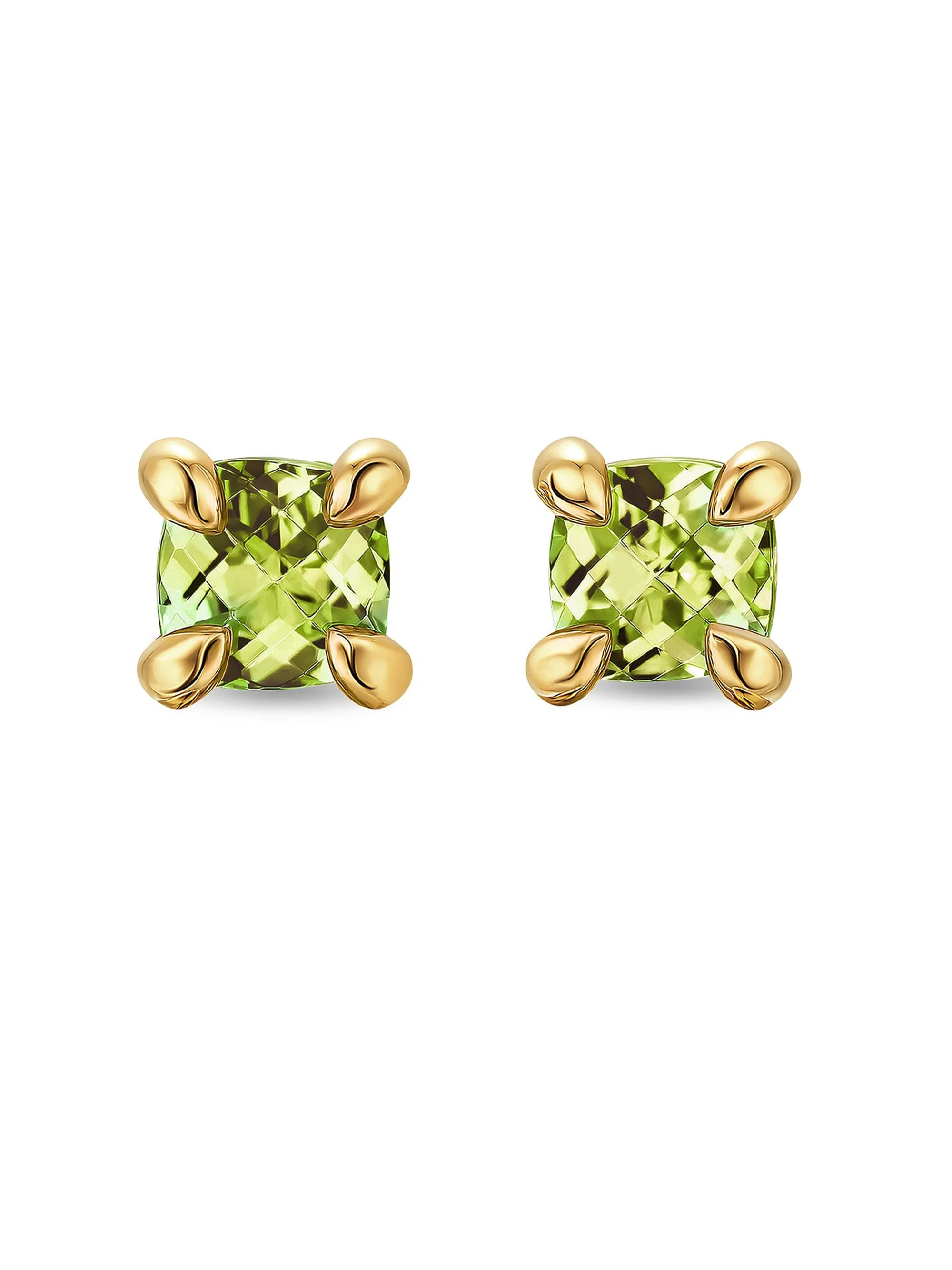 Women's Micro Chatelaine Stud Earrings in 18K Yellow Gold - Peridot - 1