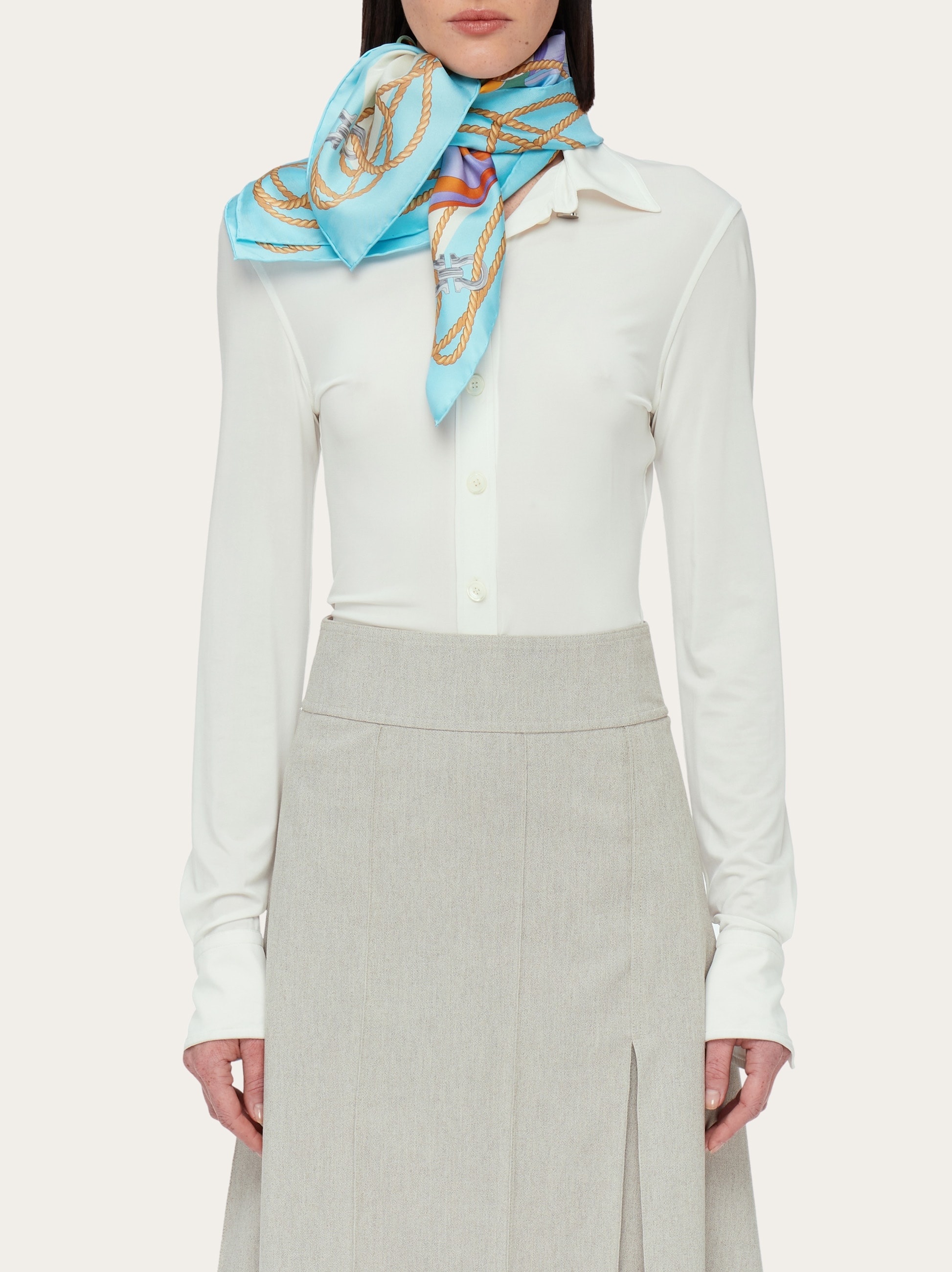 Sailing print silk foulard - 3