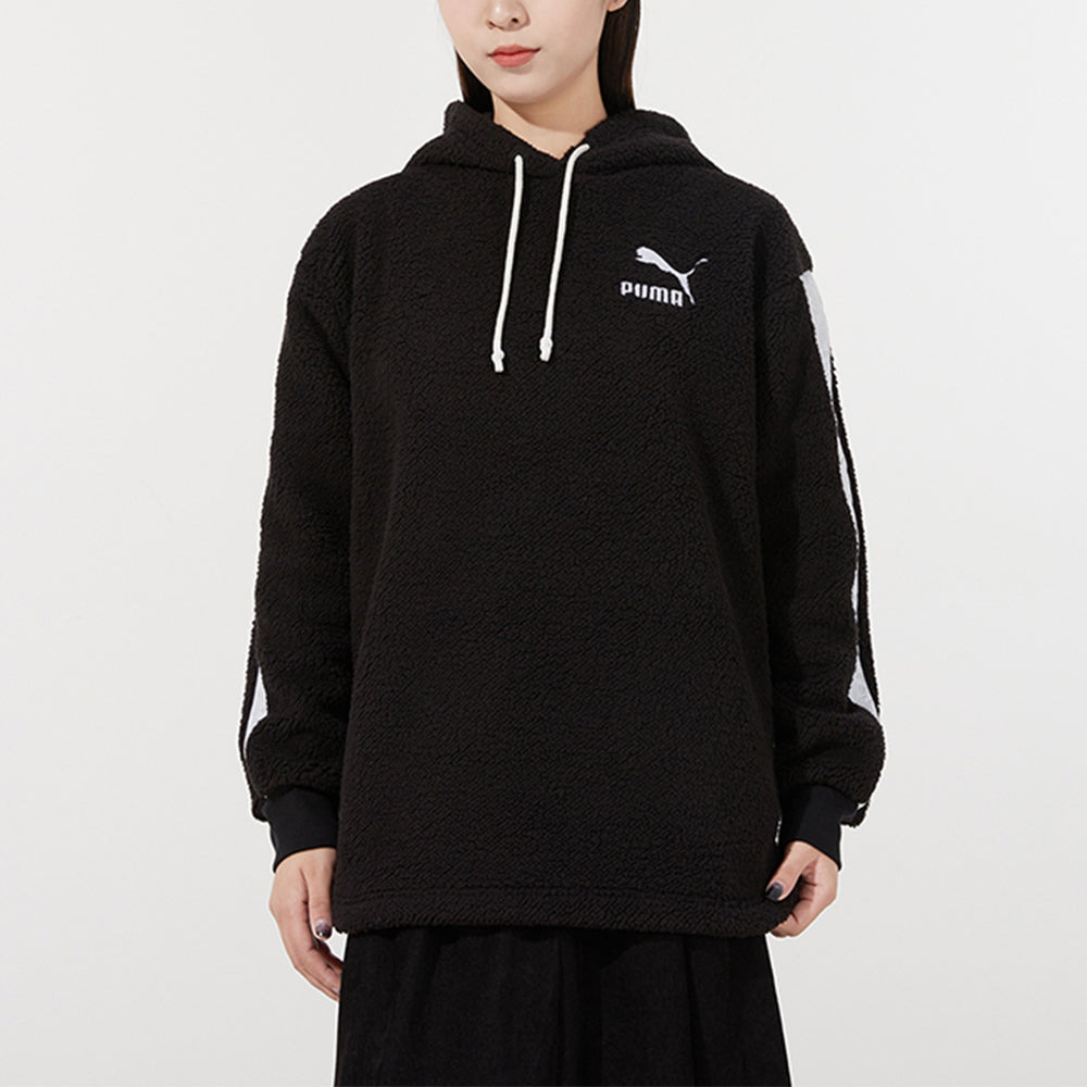 (WMNS) PUMA Sherpa Hoodie 'Black White' 534985-01 - 2