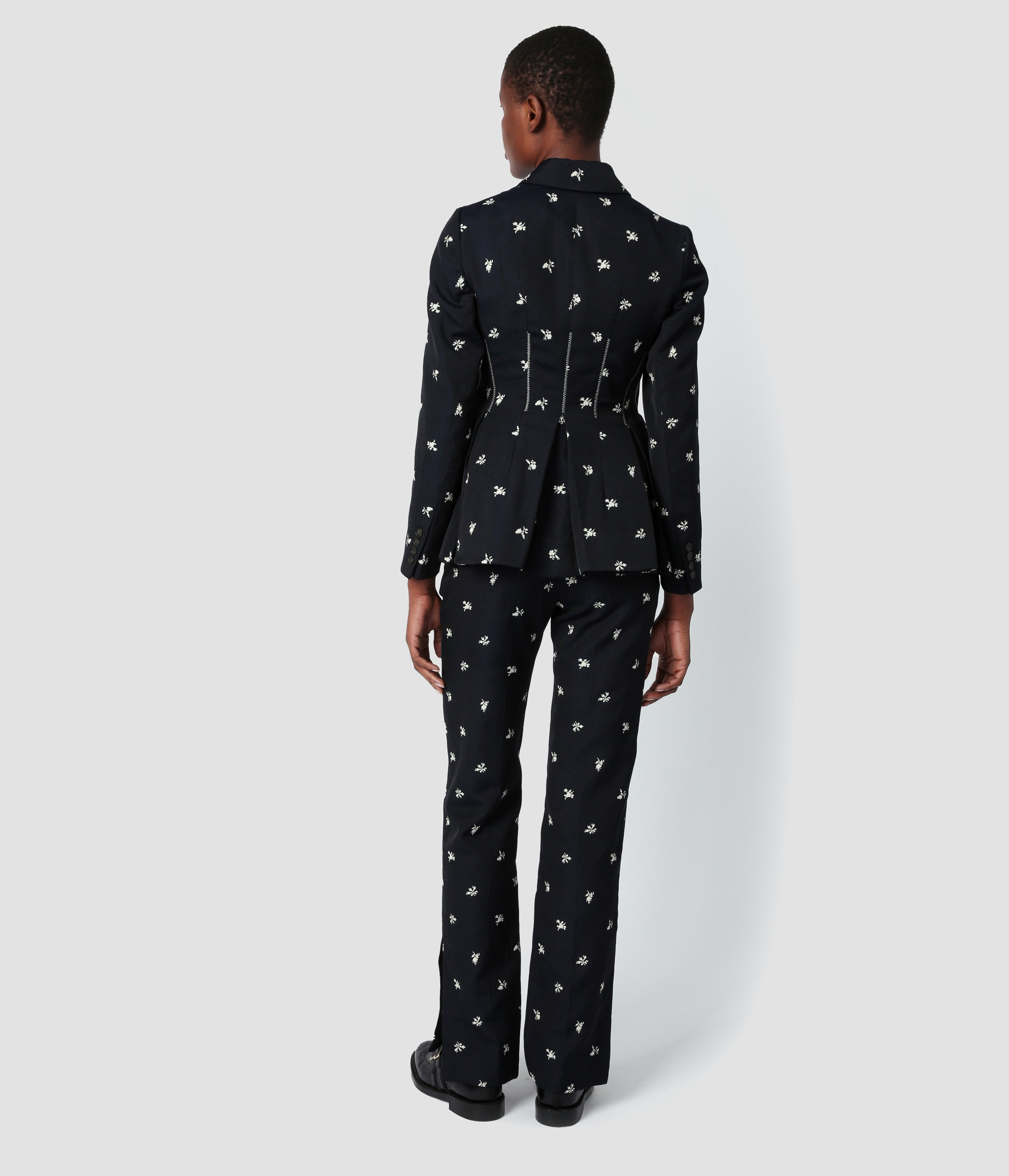 STRAIGHT JACQUARD FULL LENGTH TROUSER - 4
