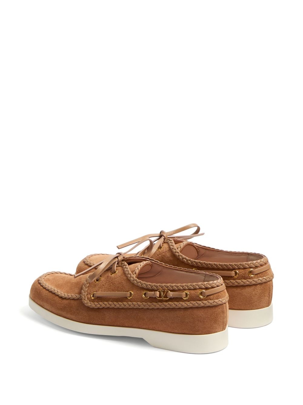 braided-edge boat shoes - 3