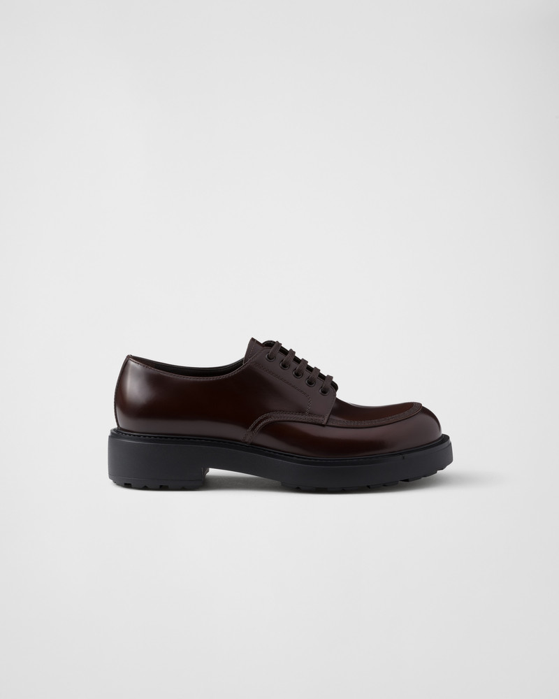 Prada Brushed leather derby shoes outlook