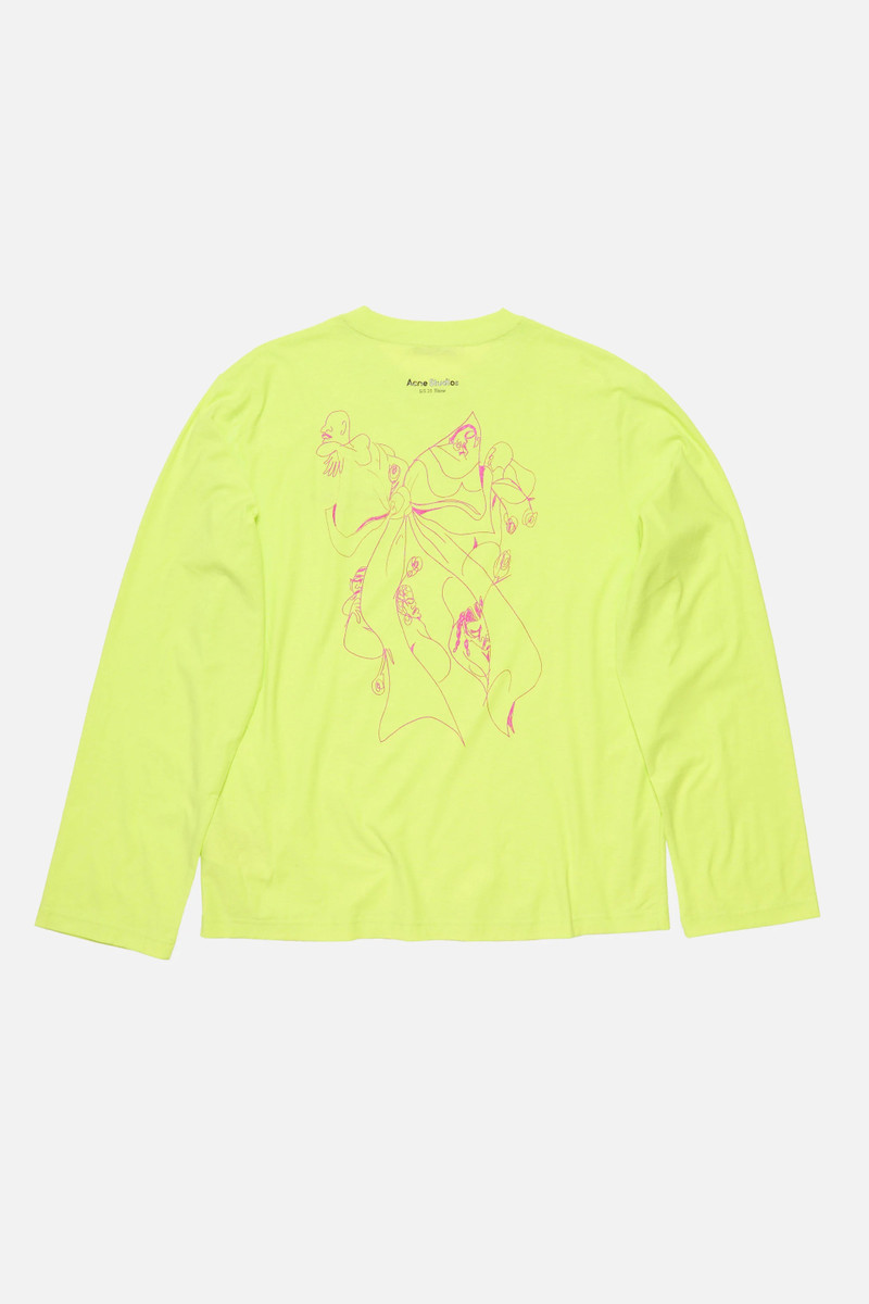 Acne Studios Long sleeve t-shirt - Relaxed fit - Acid green outlook