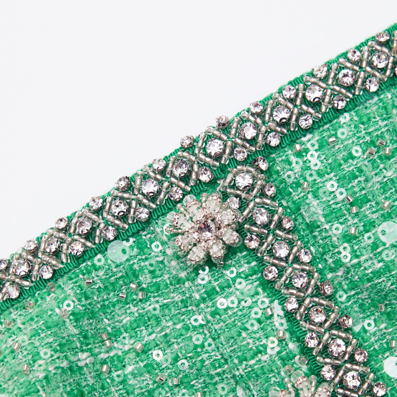 Green Boucle Crop Top 5