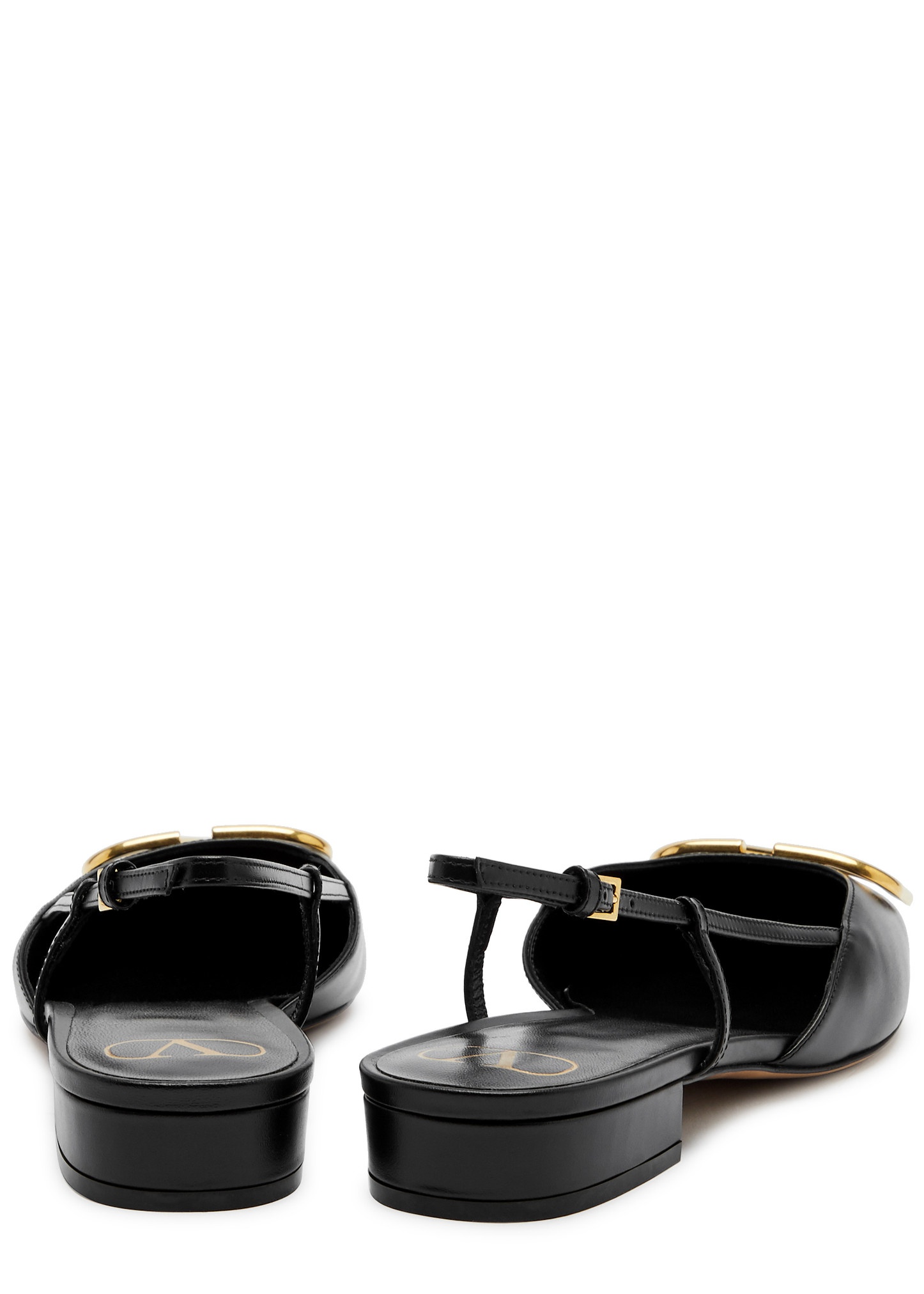 VLogo leather slingback flats - 3