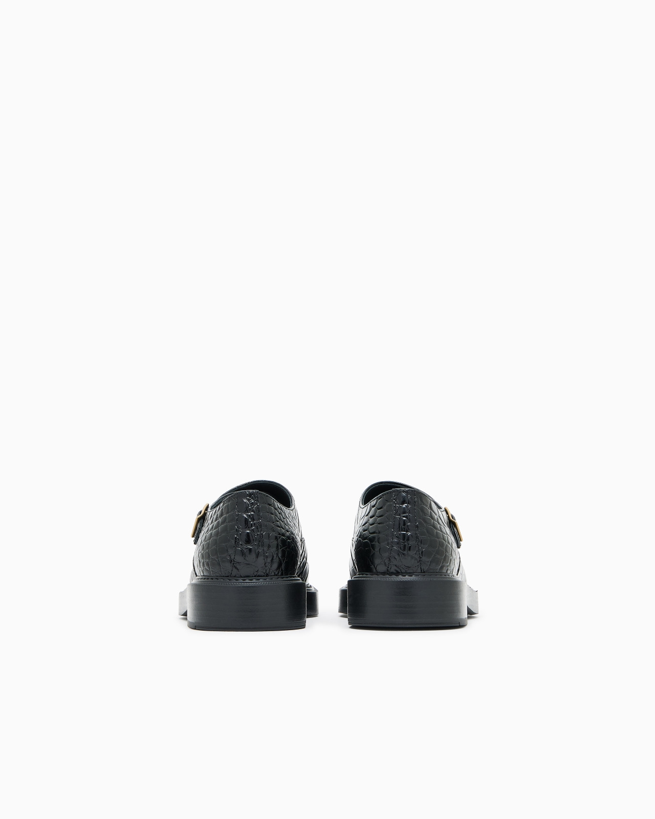 CROCODILE-PRINT CALFSKIN MONKSTRAPS - 4