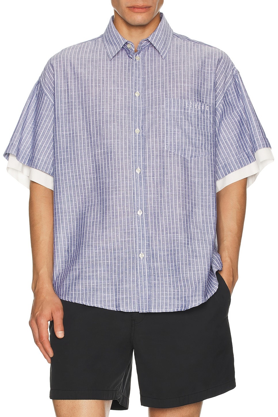 Le Pre Double Short Sleeve Button Down - 4