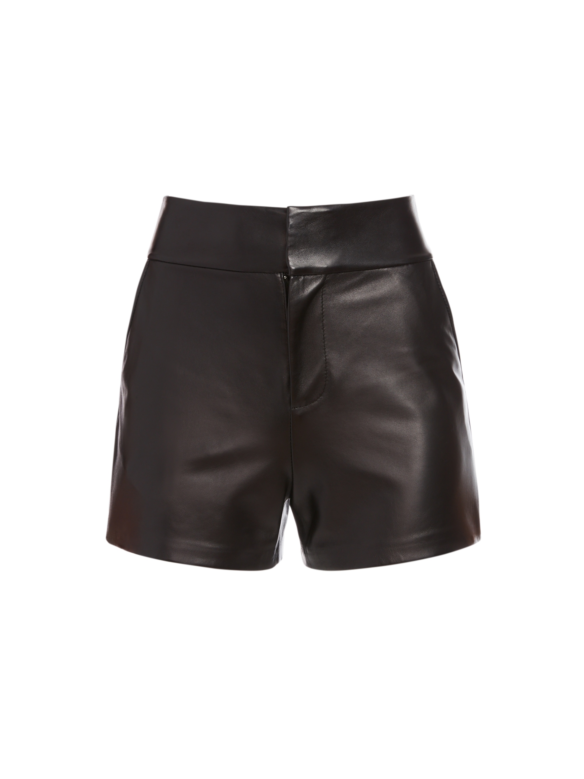 CADY HIGH WAISTED LEATHER SHORT - 1