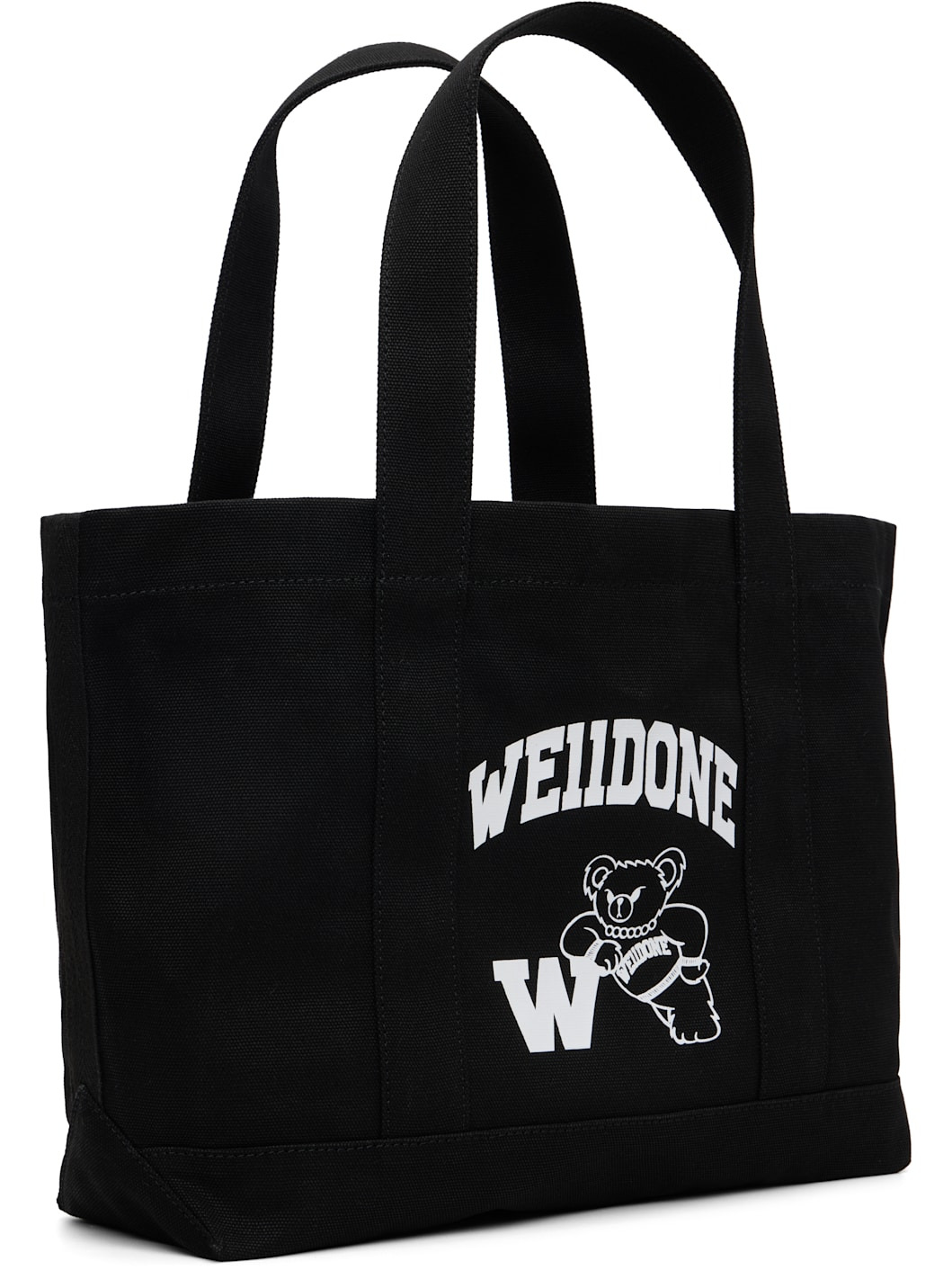 Black Varsity Canvas Tote - 2