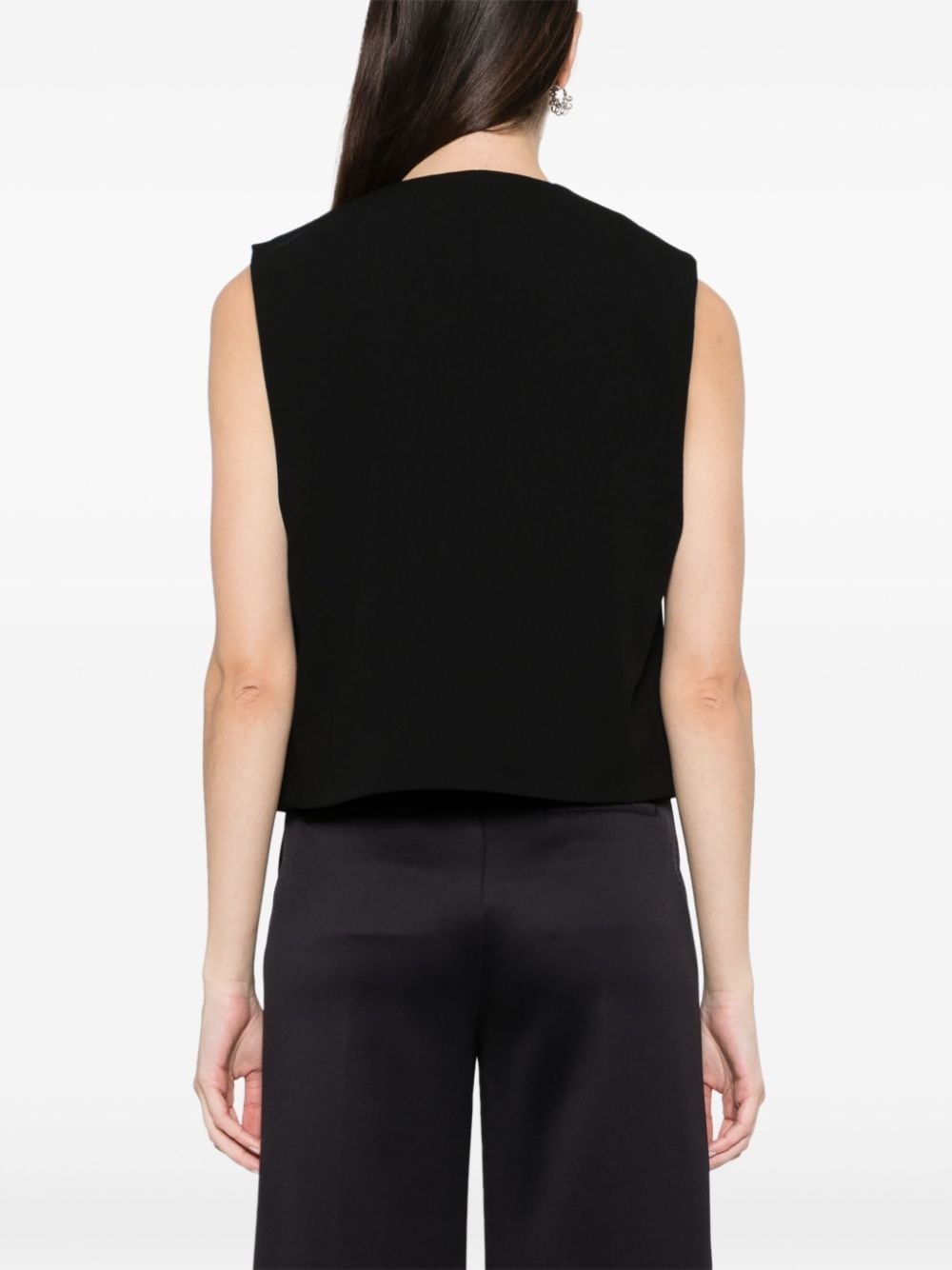 open-front wool waistcoat - 4