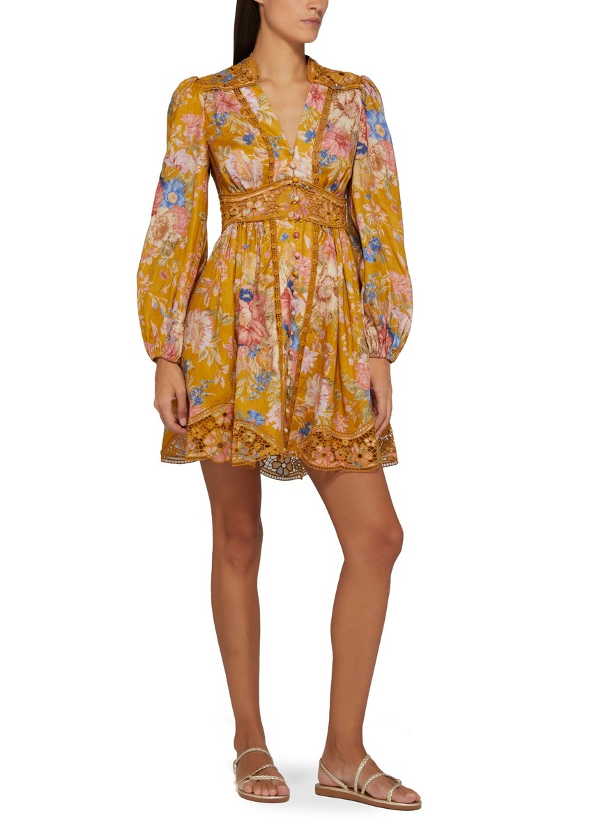 Raie belted floral-print cotton-poplin mini wrap dress