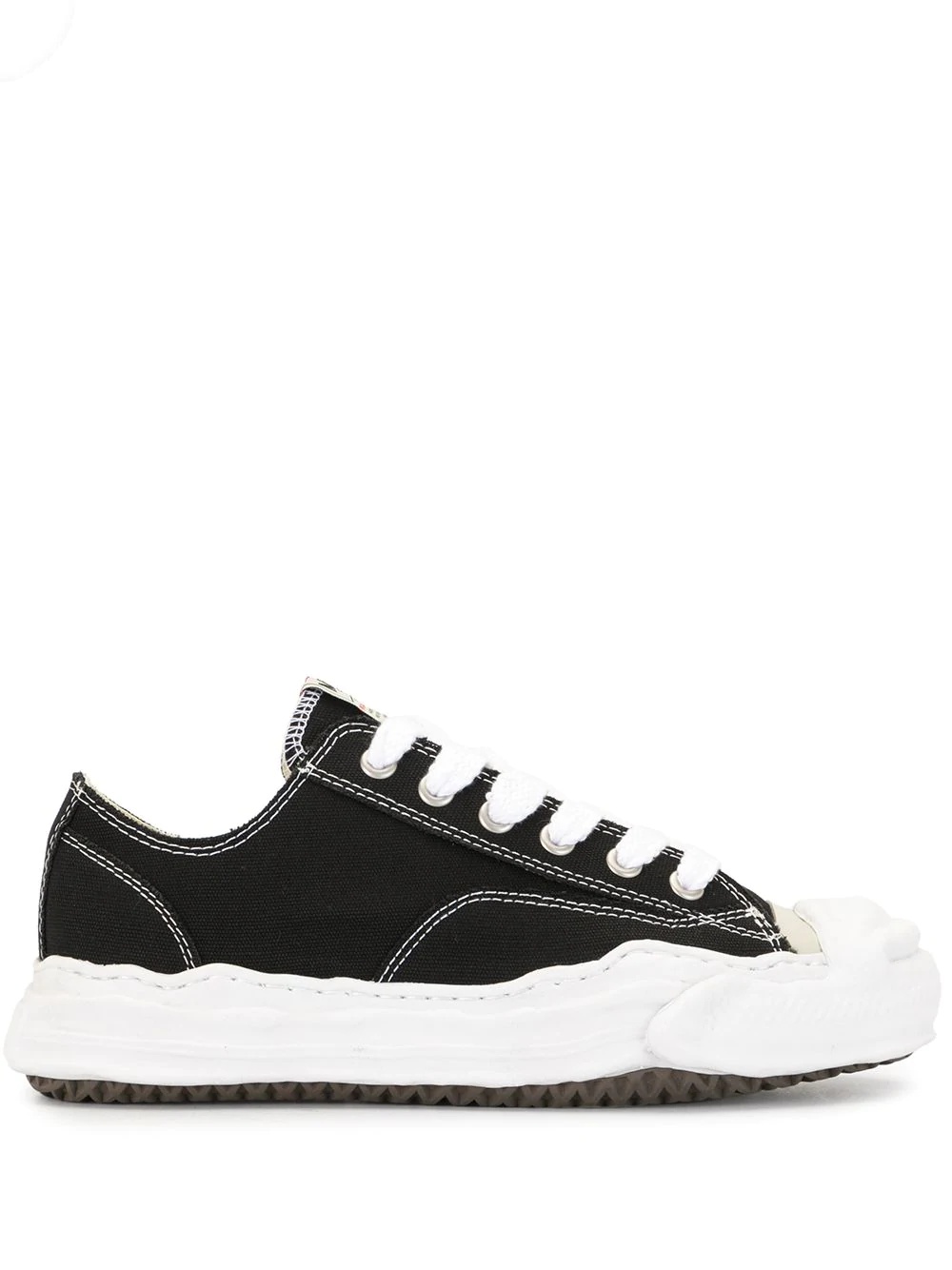 low-top lace-up sneakers - 1