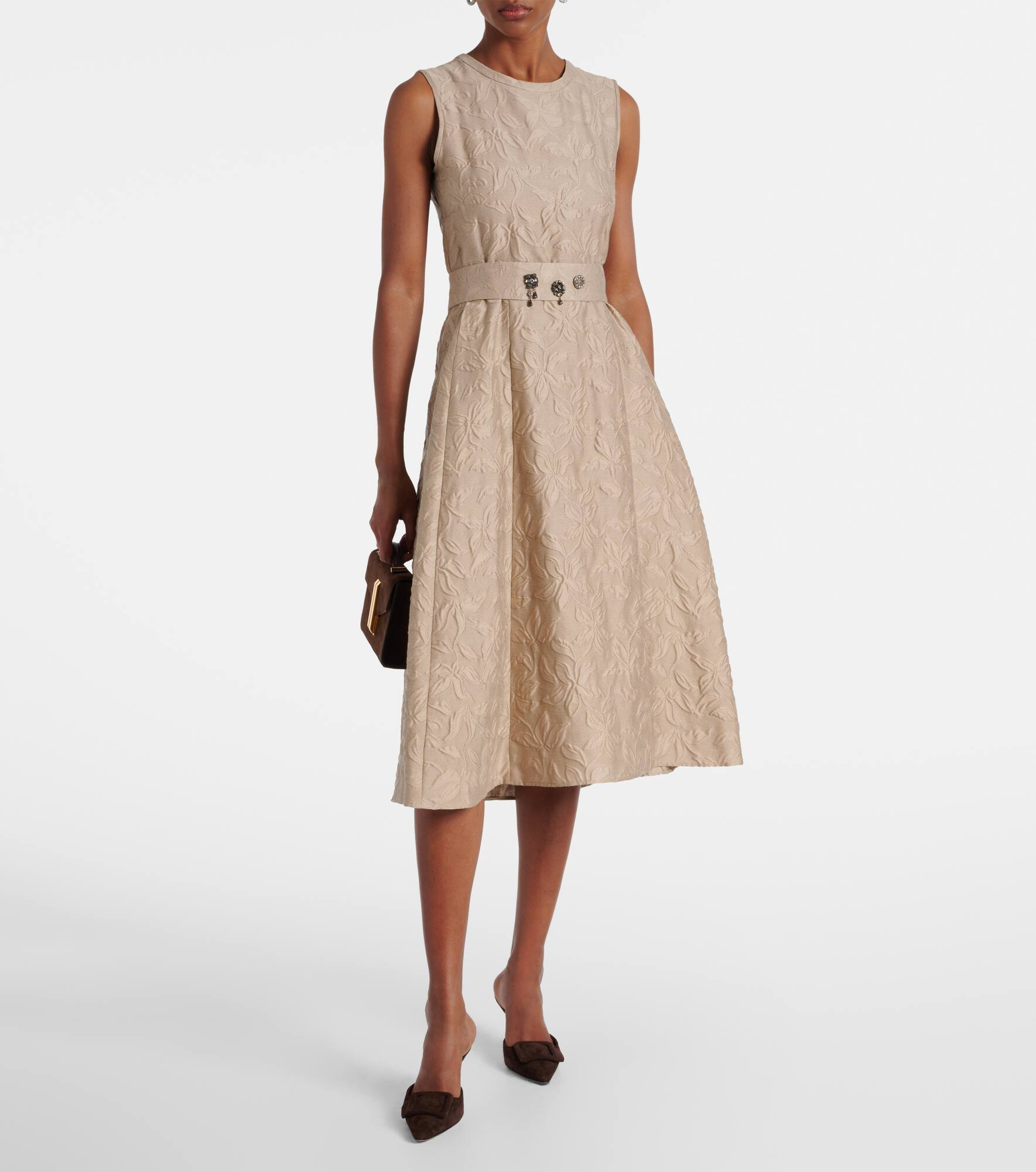 Fiaba cotton-blend jacquard midi dress - 2
