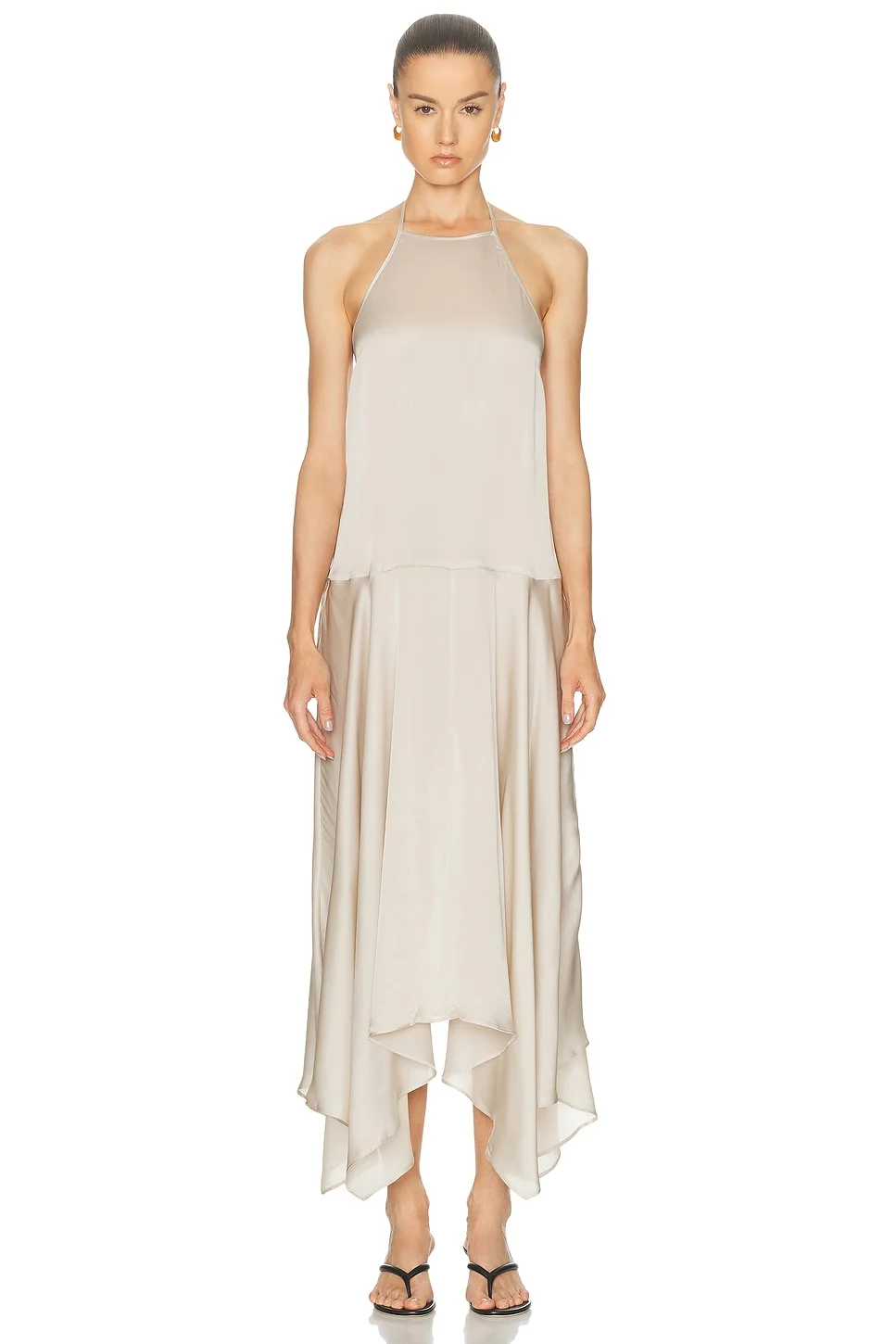 Silk Handkerchief Halter Dress - 1