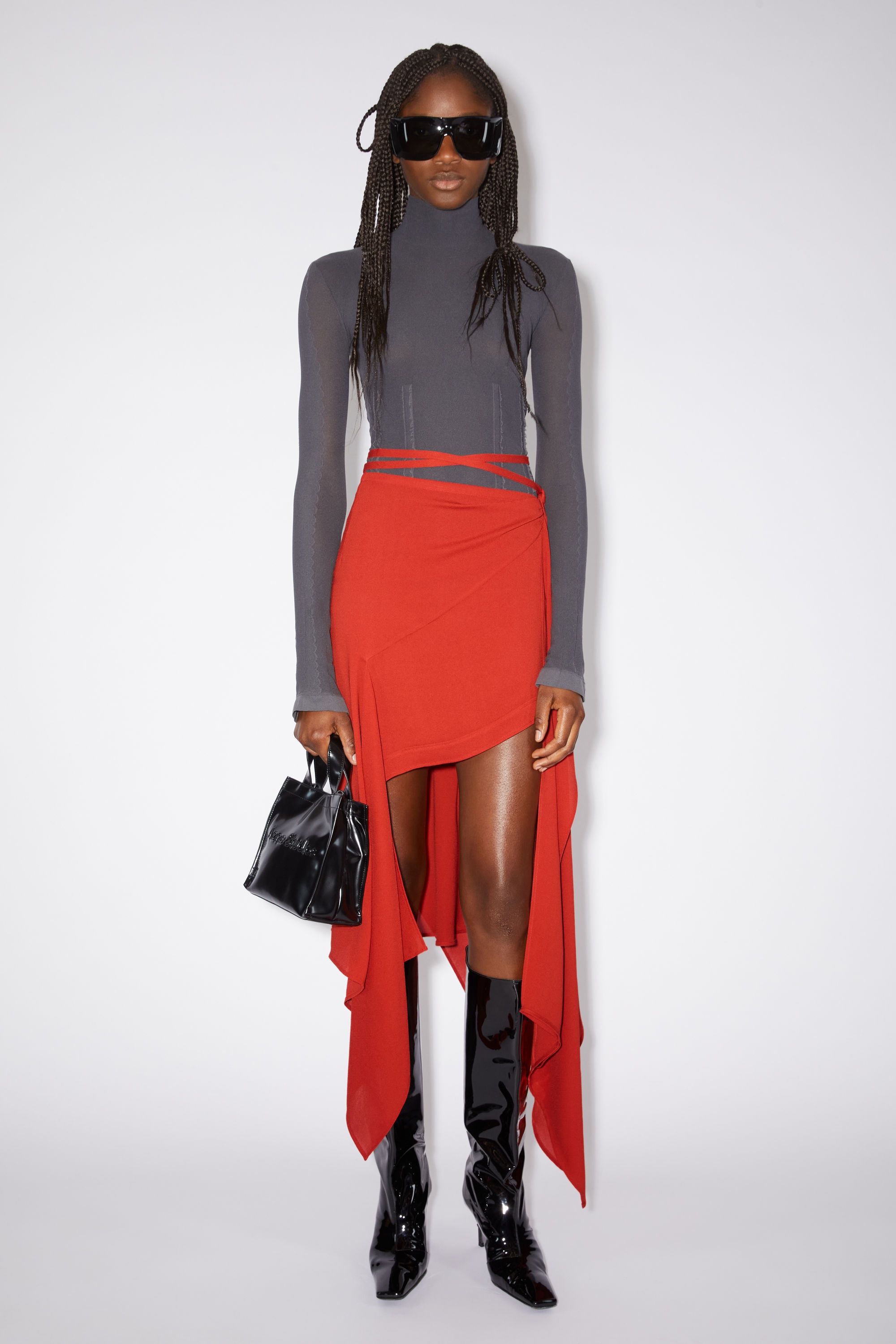 Draped skirt - Red - 2