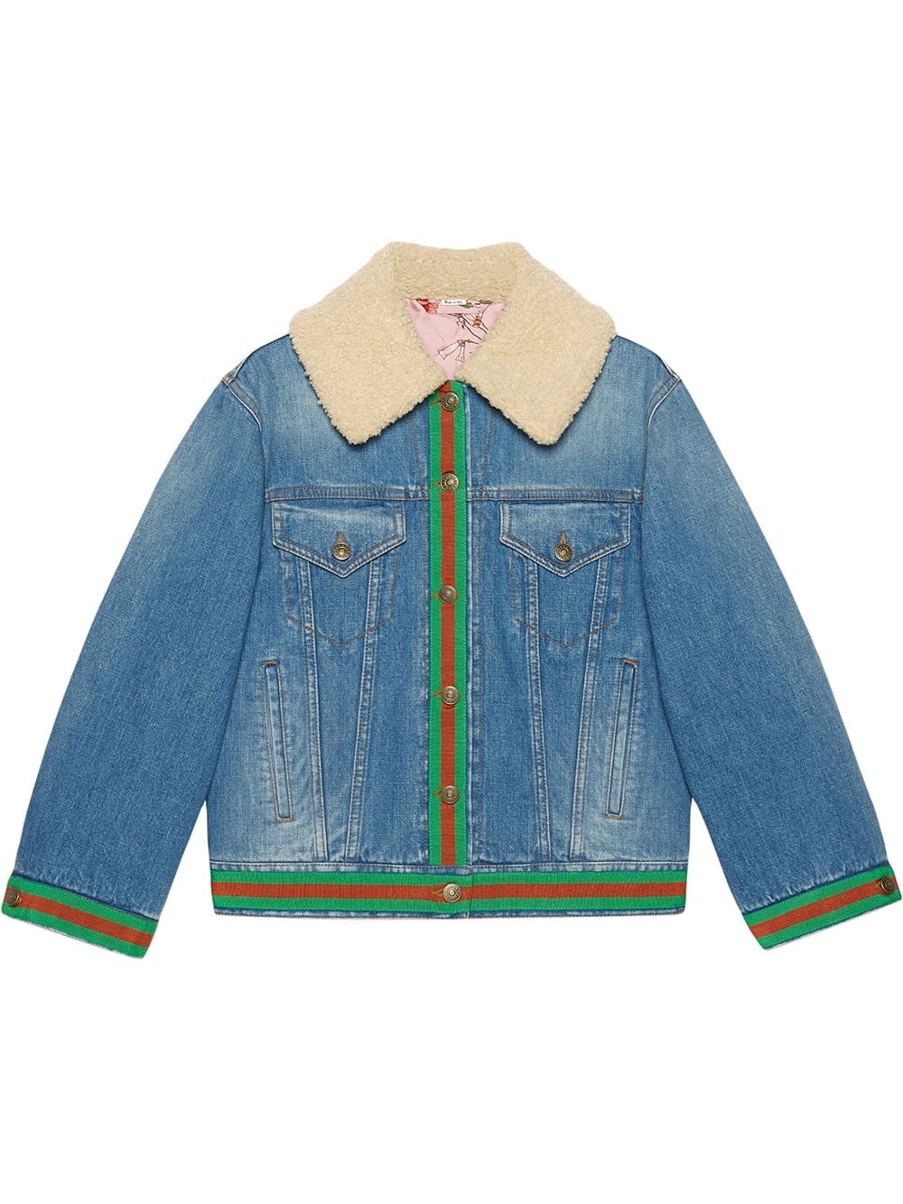 Denim jacket with shearling - 1