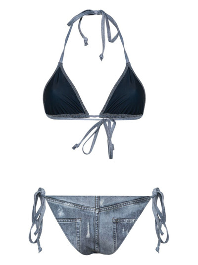 Acne Studios denim-print bikini outlook