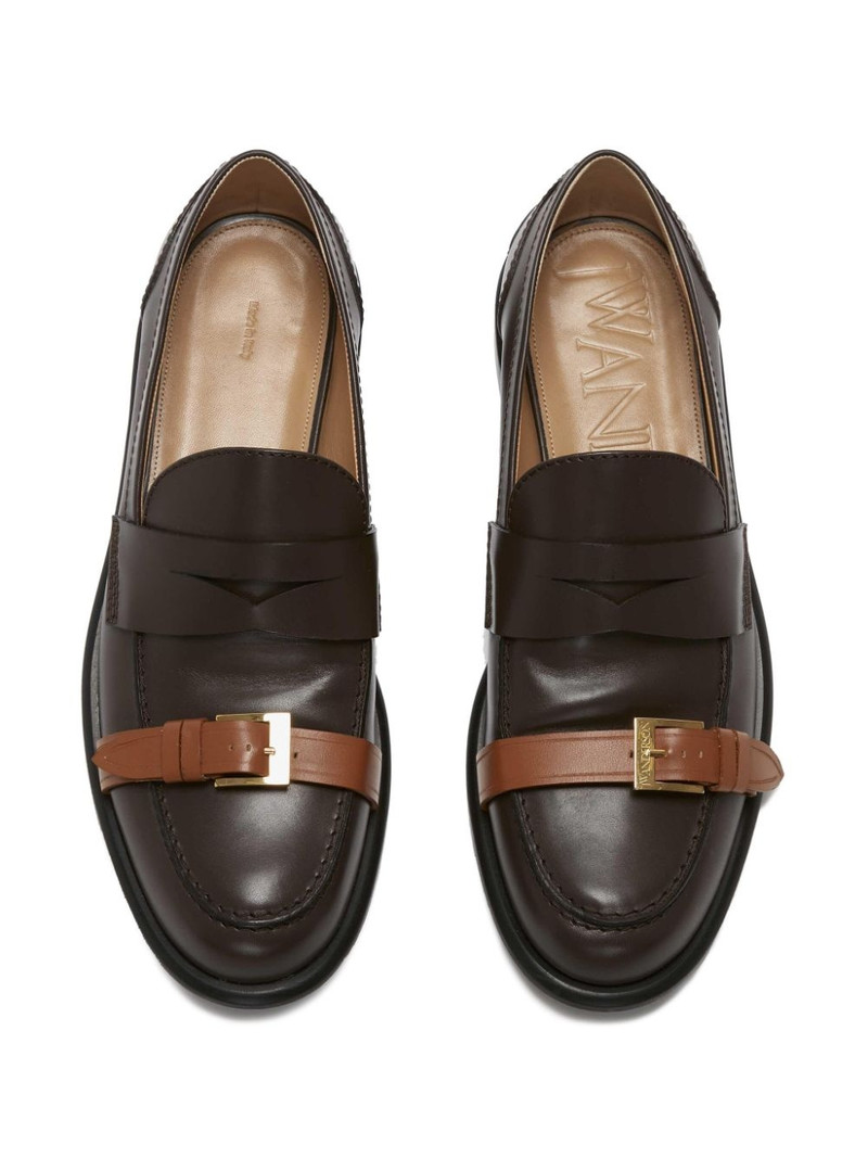 strap-detail leather loafers 4