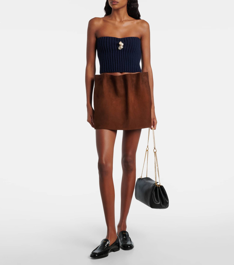Prada Embellished wool and cashmere crop top outlook