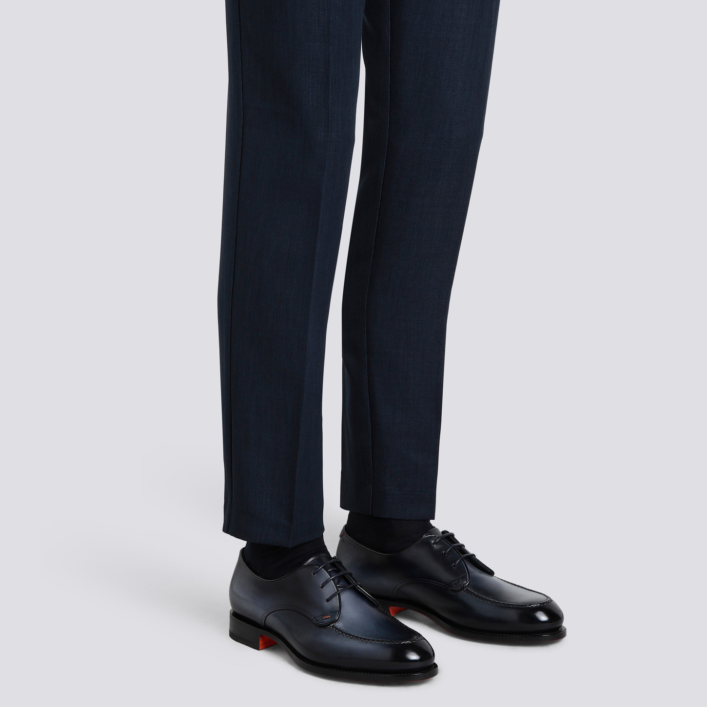 Men's blue leather Derby shoe - 2