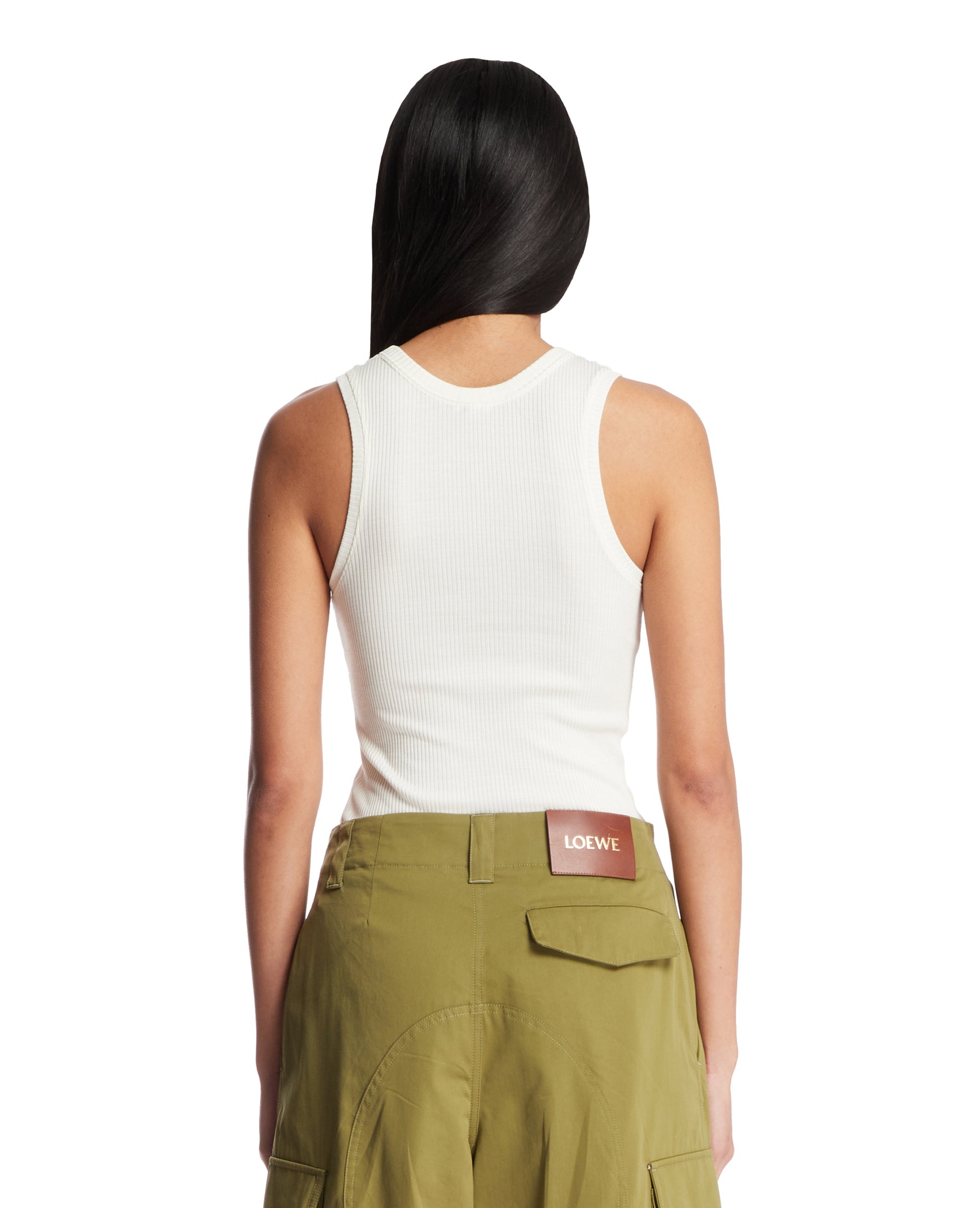LOEWE Paula's Ibiza White Anagram Silk Top - 3