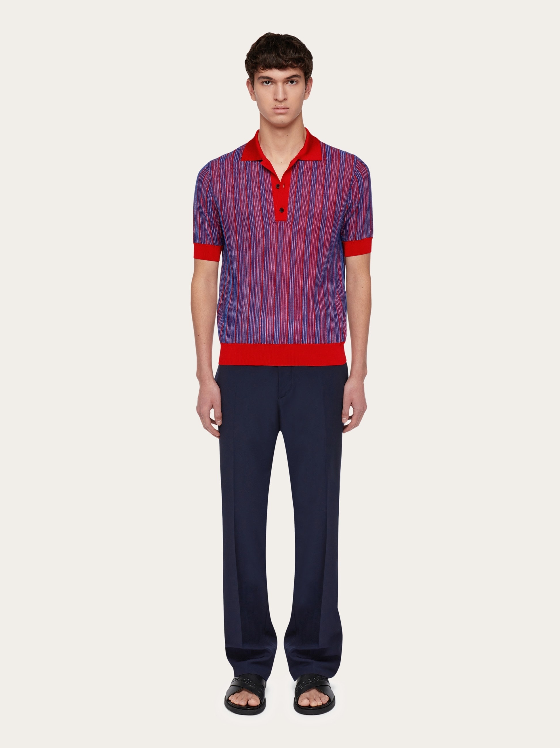 Polo with vertical stripes - 7