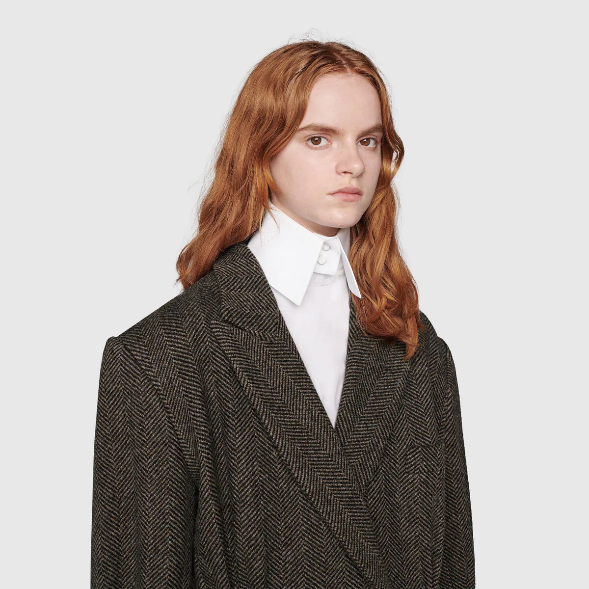 Herringbone wool coat - 6
