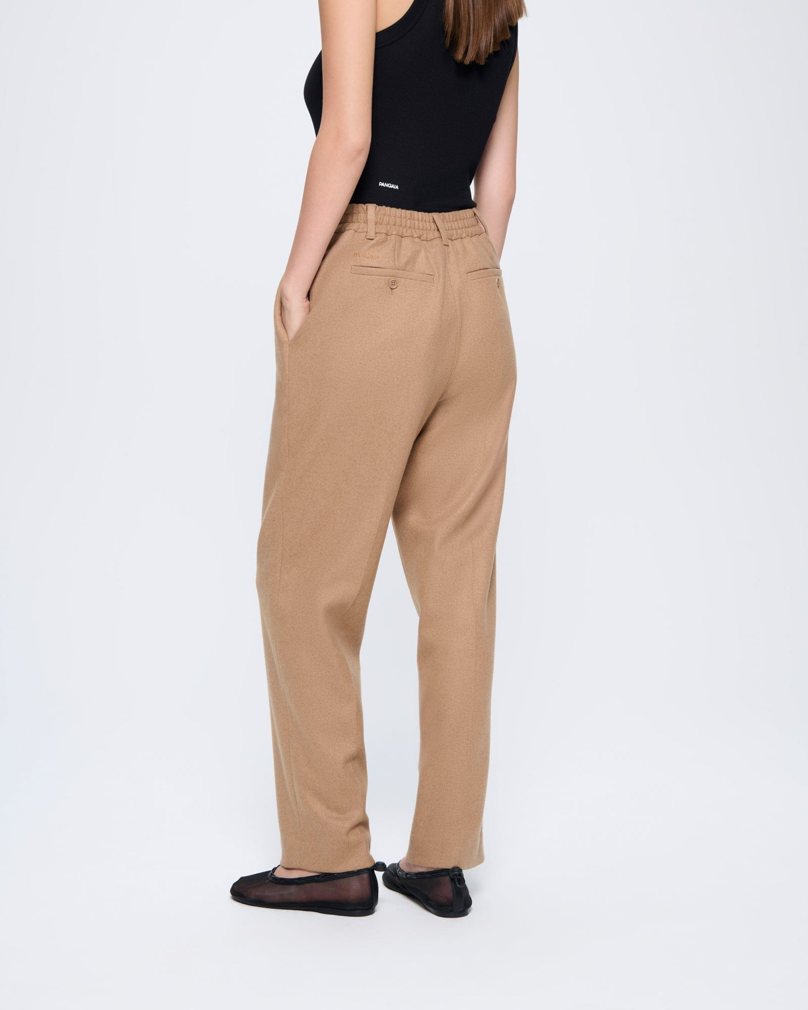 Womens Recycled Wool Trousers - Desert Camel - 4