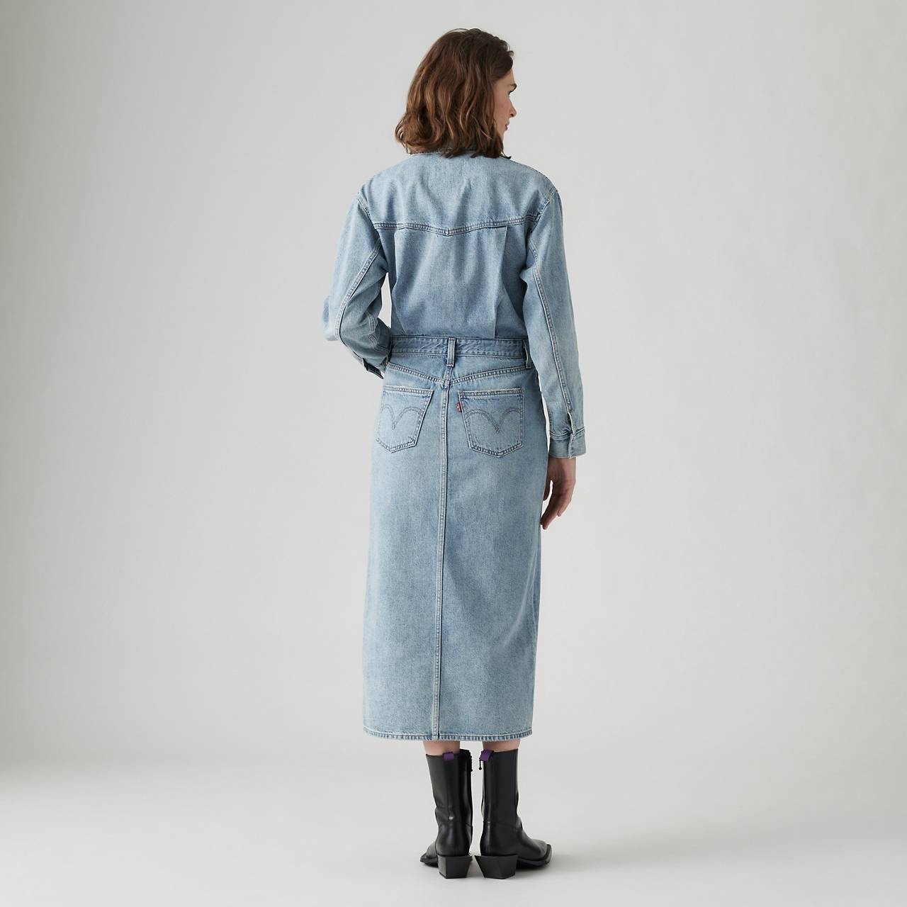 DENIM MIDI SHIRT DRESS - 4