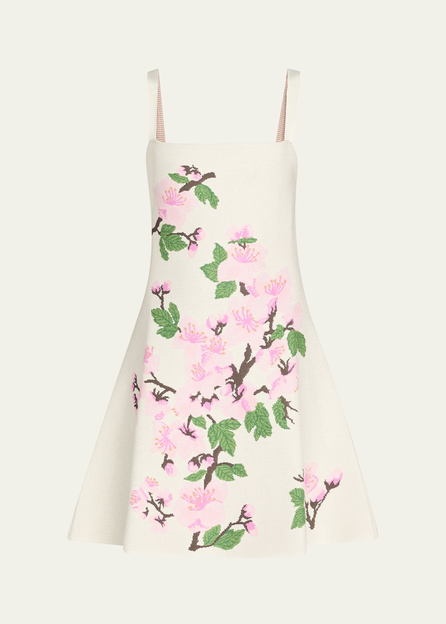 Cherry Blossom Knit Fit-And-Flare Mini Dress - 1