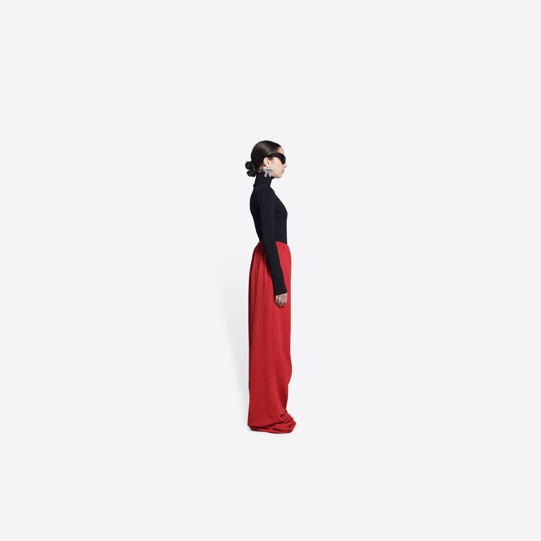 Women's Baggy Pants in Red - 4