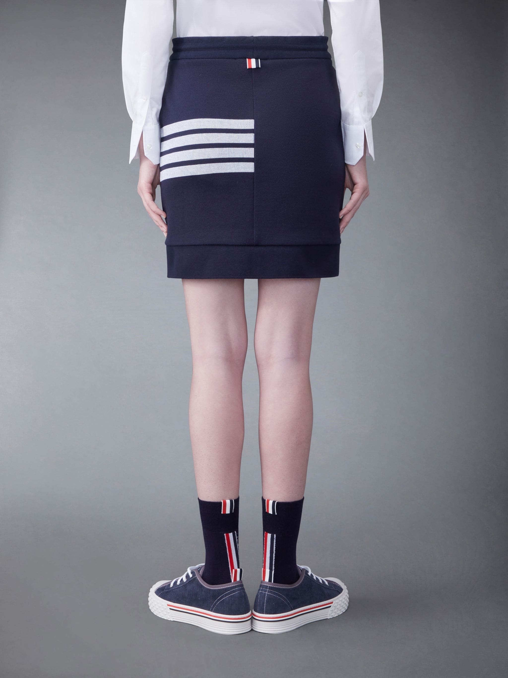 Doube Face Knit 4-Bar Sack Mini Skirt - 3