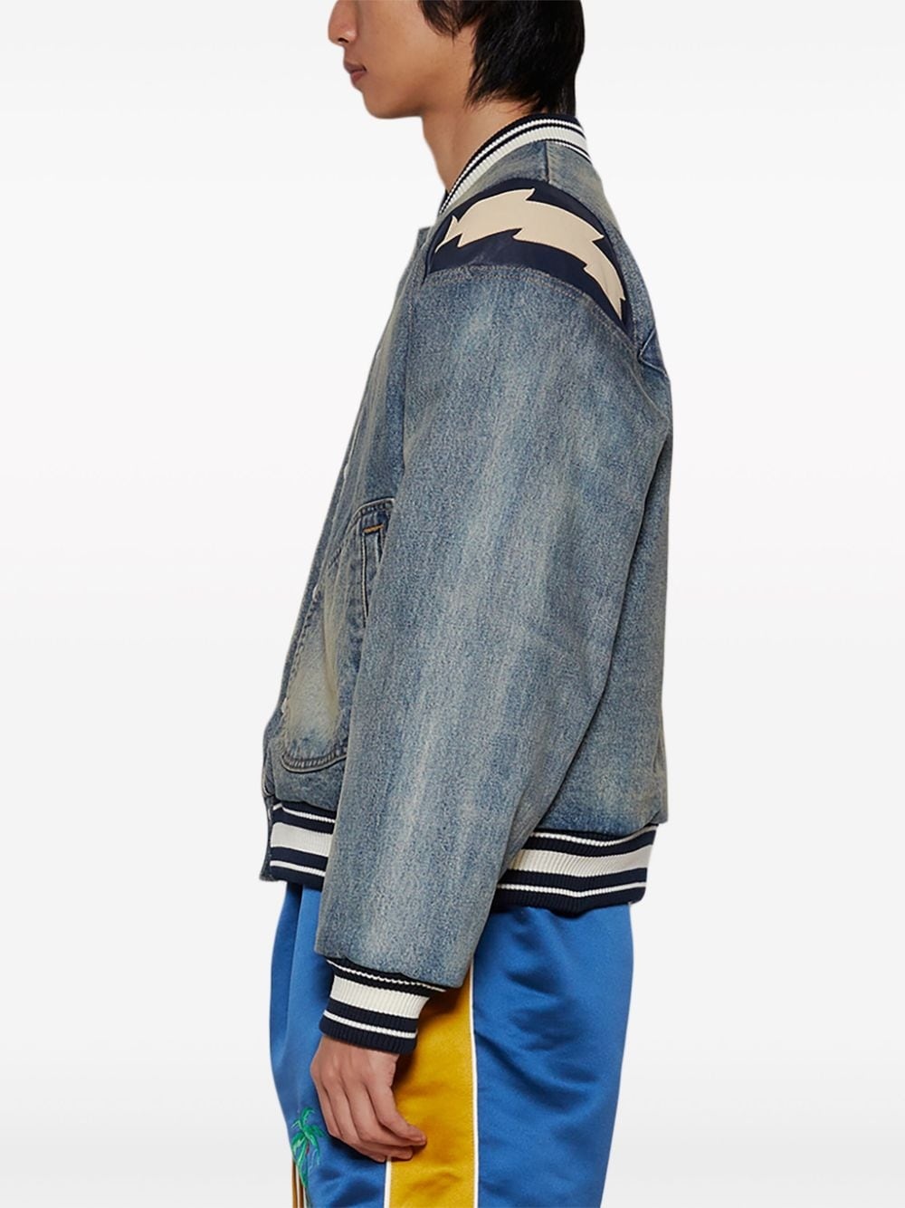 Lightening denim bomber jacket - 4