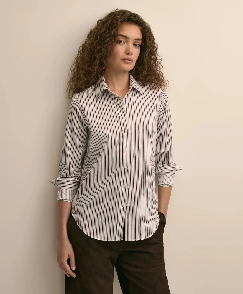 Classic Fit Cotton Stripe Dress Shirt - 1