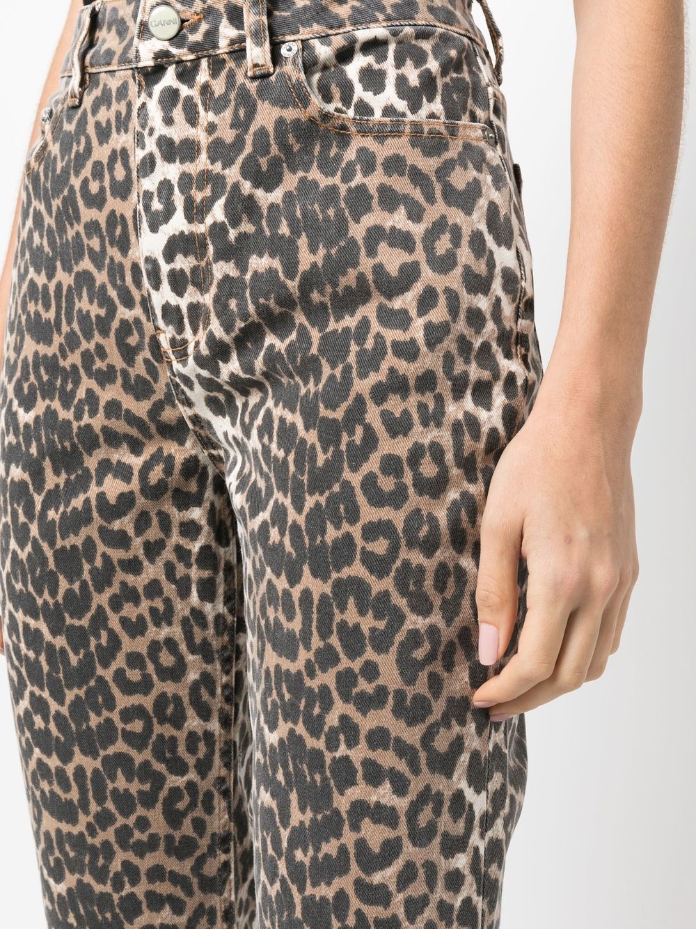 Betzy leopard cropped jeans - 5