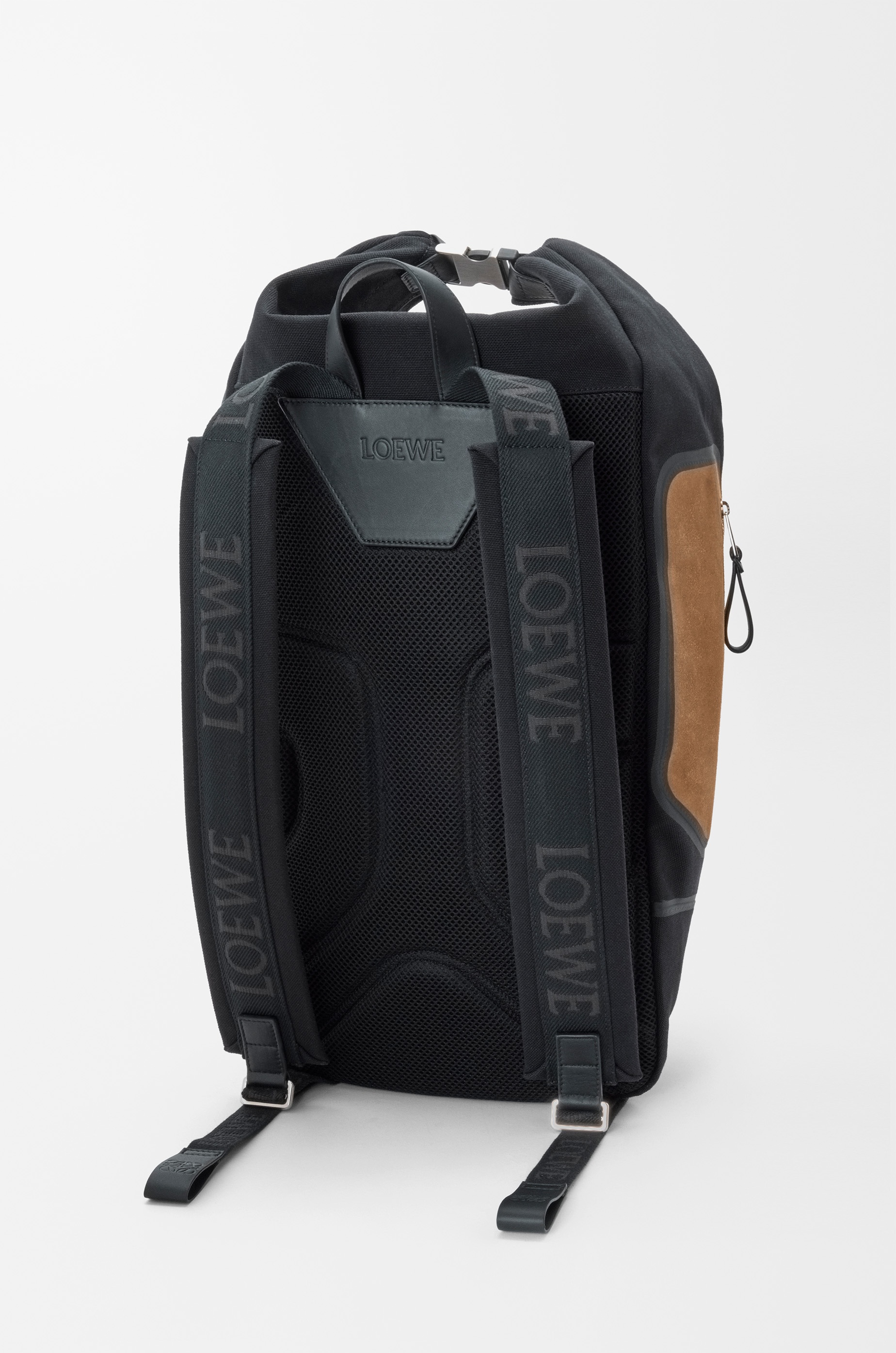 Flex roll-top backpack in canvas and suede - 5