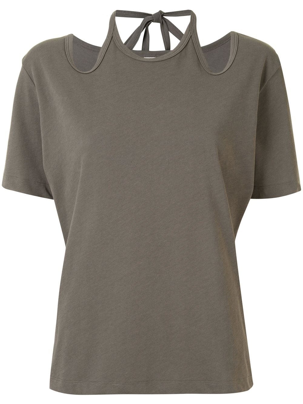 halterneck tie T-shirt - 1