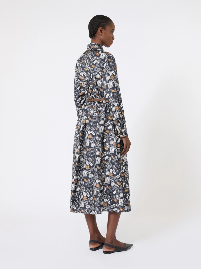 FAGLIA Printed silk shirt dress - ULTRAMARINE 4