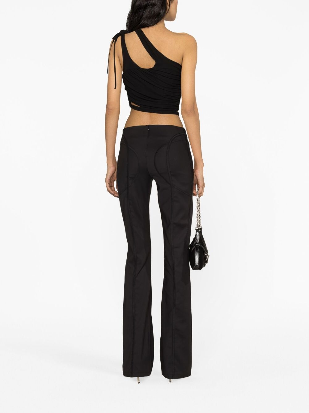 draped cropped top - 4
