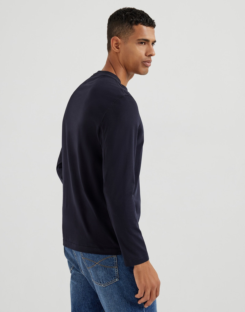 Brunello Cucinelli Cotton jersey long sleeve crew neck T-shirt outlook
