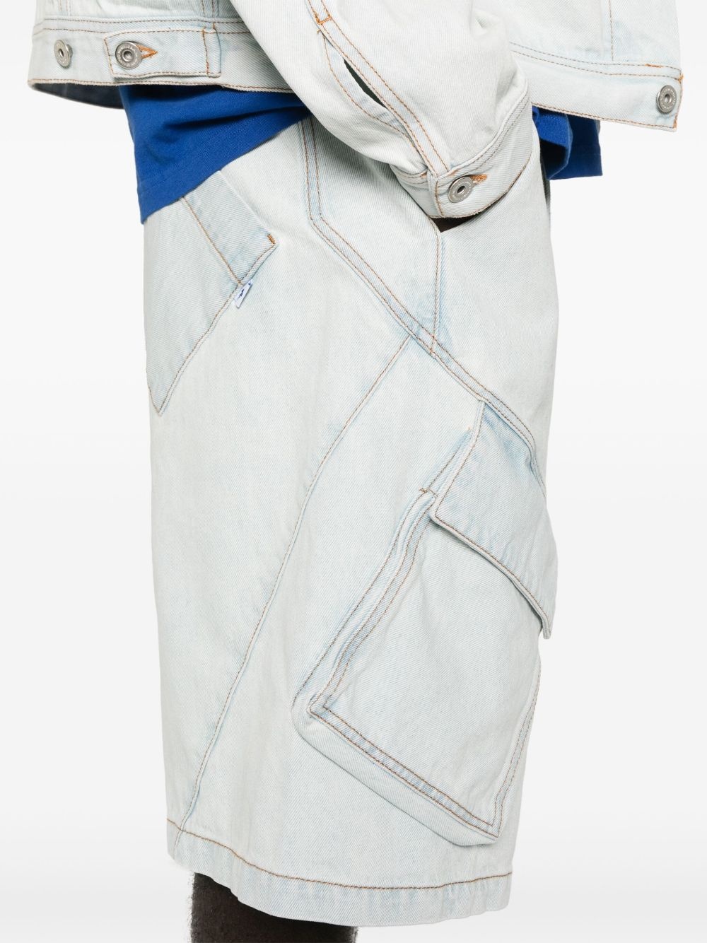 denim cargo shorts - 5
