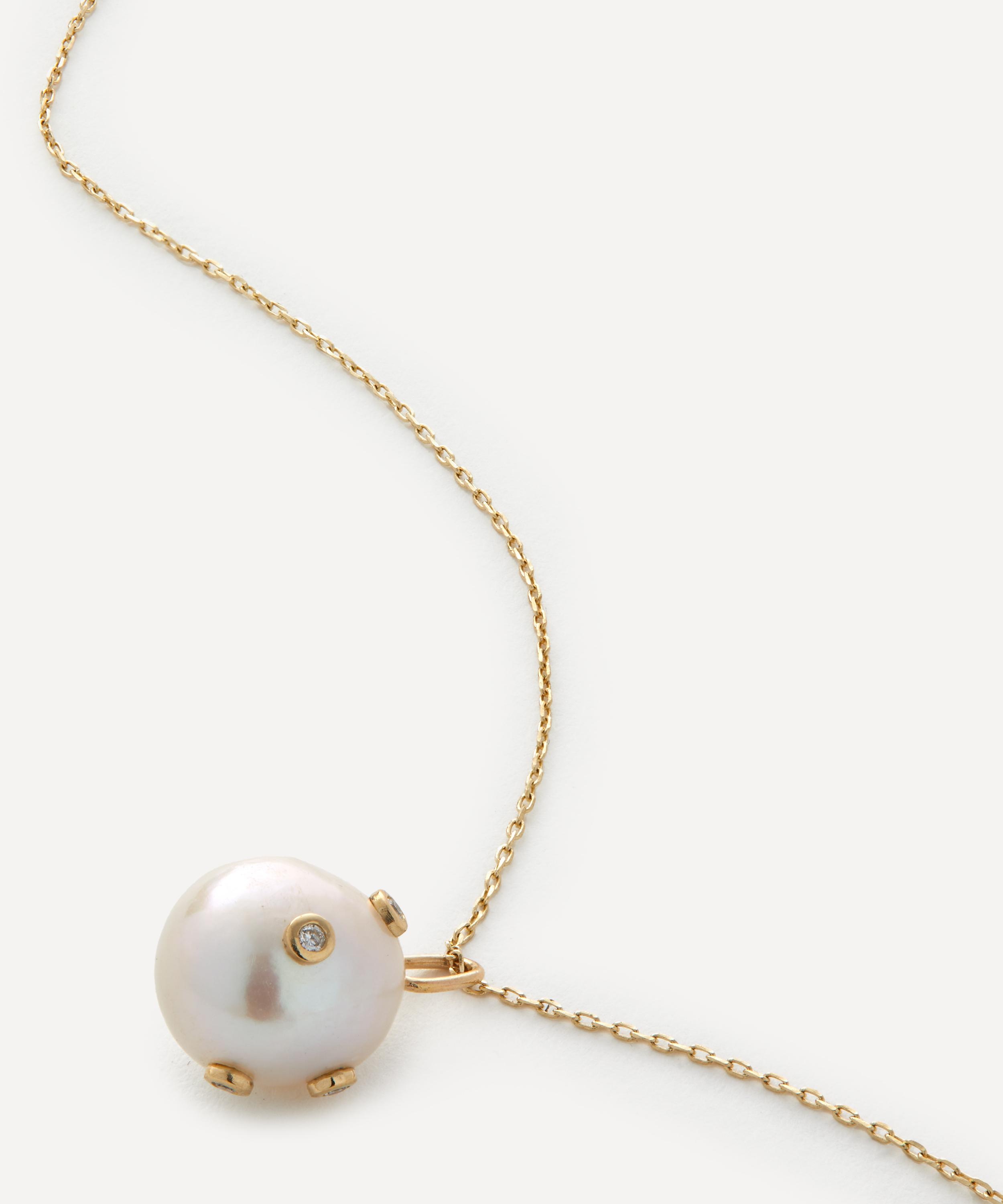 14ct Gold Pearl and Diamond Necklace - 1