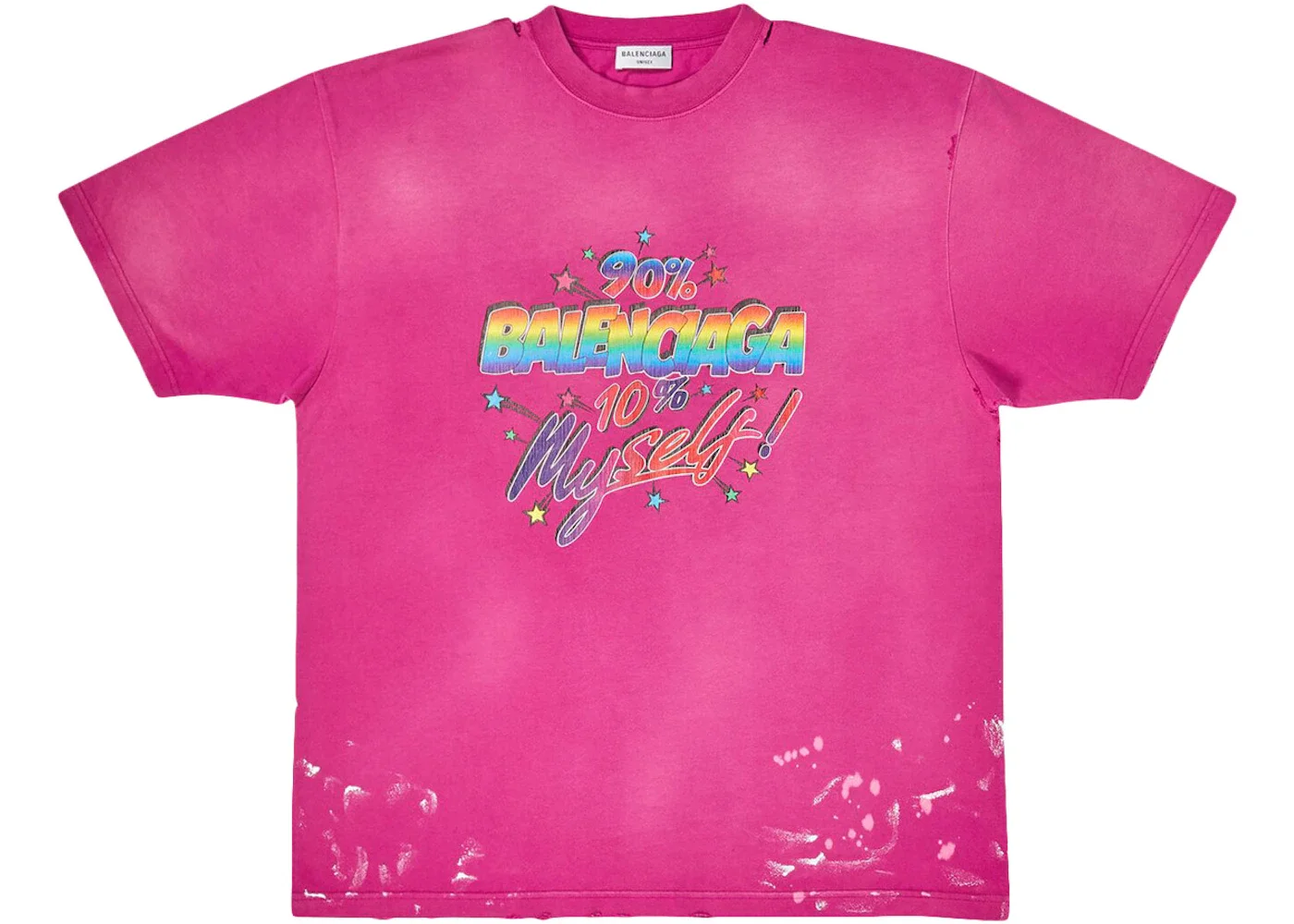 Balenciaga Women's 90/10 Large Fit Vintage T-Shirt Dark Pink - 1