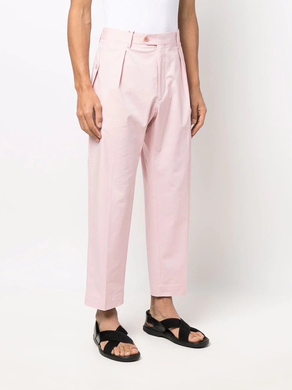 cropped straight leg chinos - 3