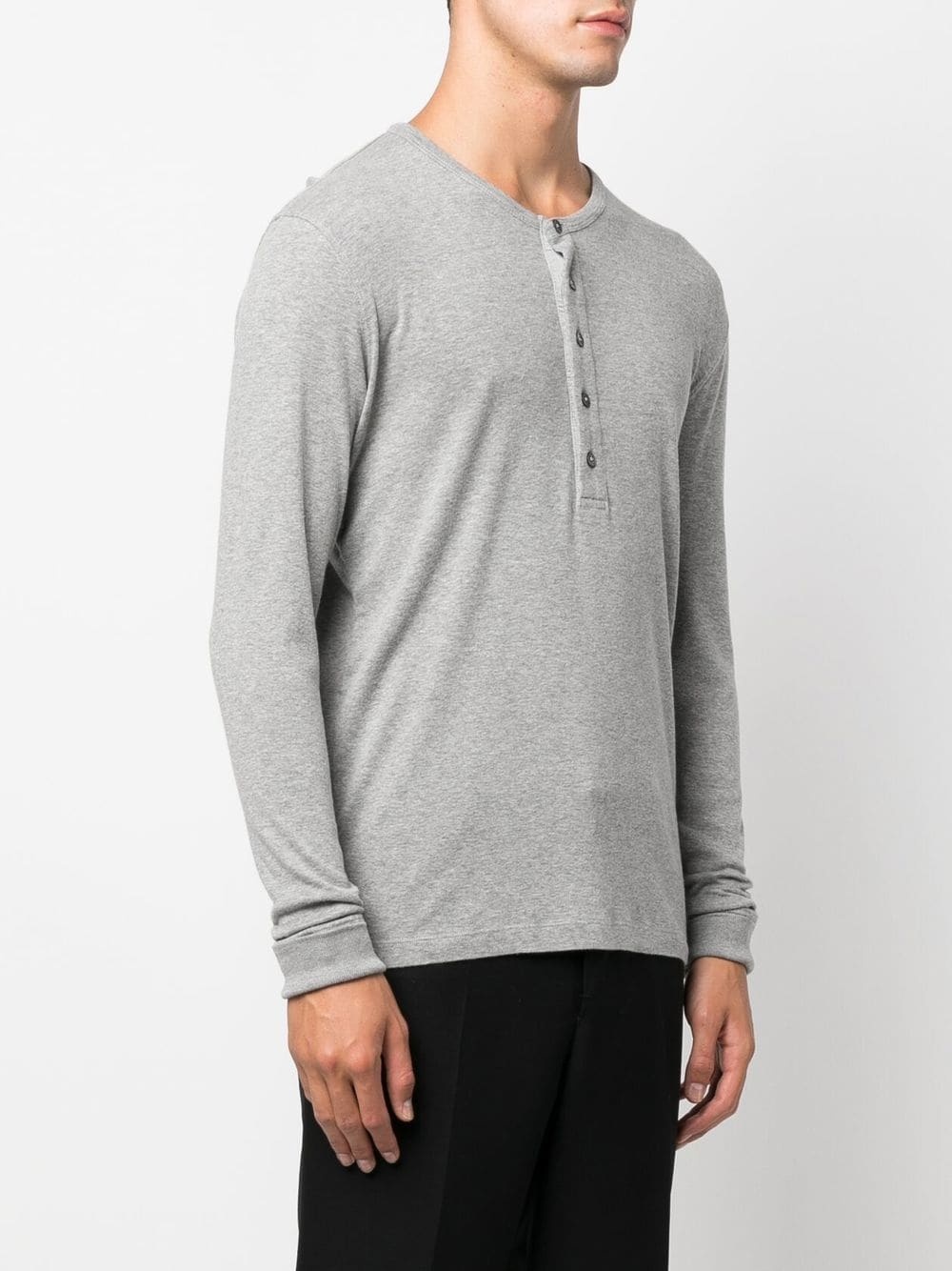 half-button long-sleeve T-shirt - 3