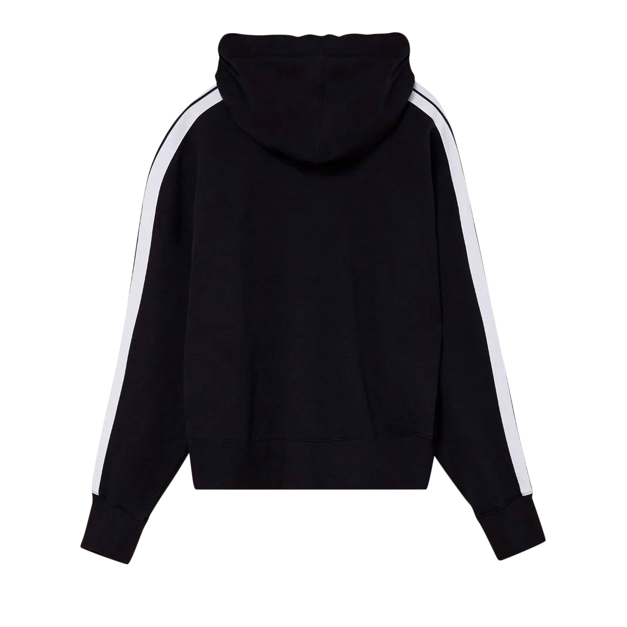 Palm Angels Fleece Track Hoodie 'Black/White' - 2