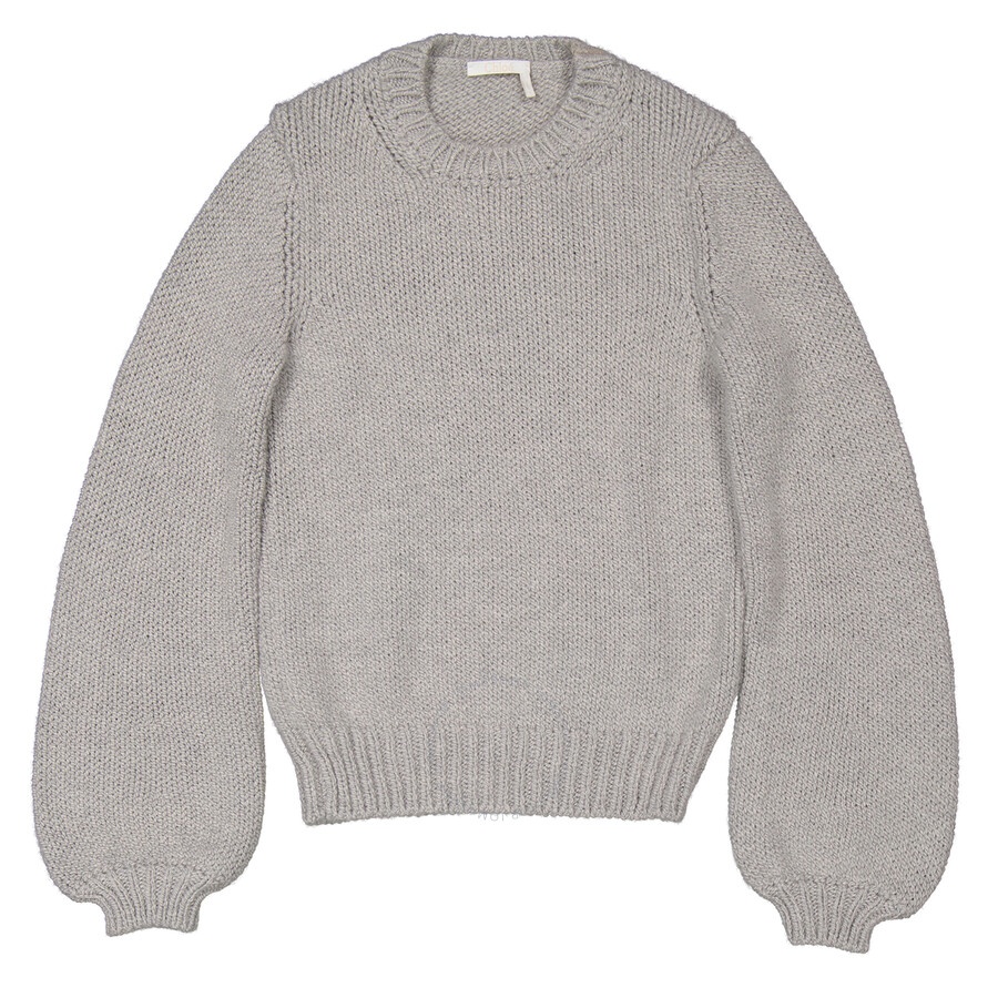Chloe Ladies Shadow Grey Ribbed Cashmere Sweater, Size X-Small - 5