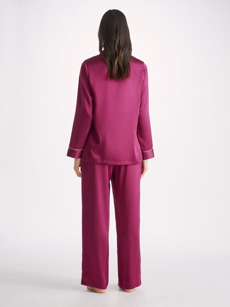 Women's Pyjamas Bailey Silk Satin Berry - 4
