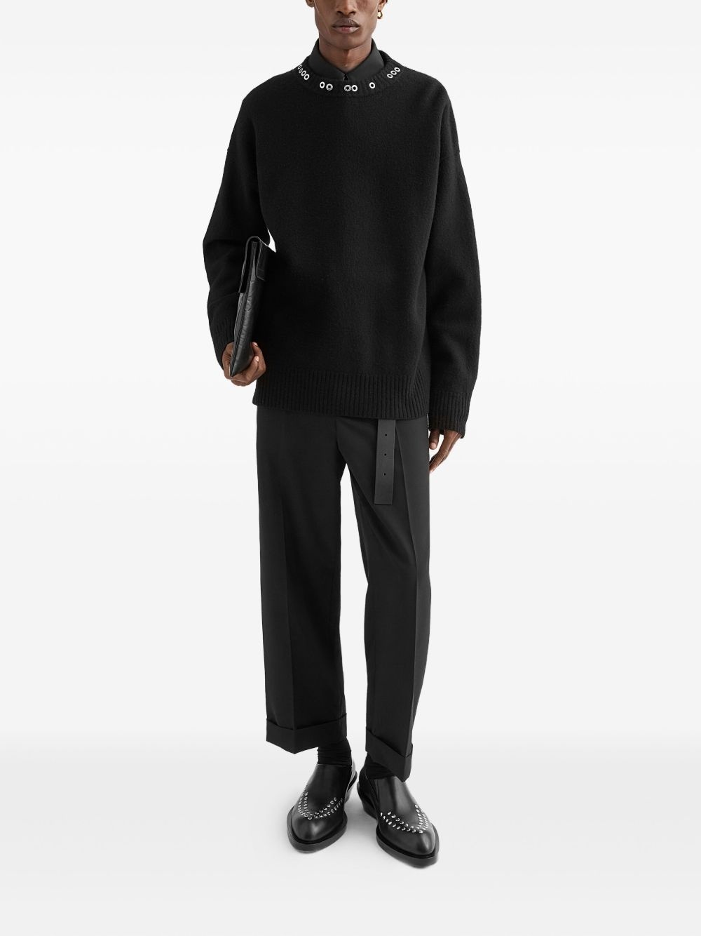 eyelet-embellished sweater - 2
