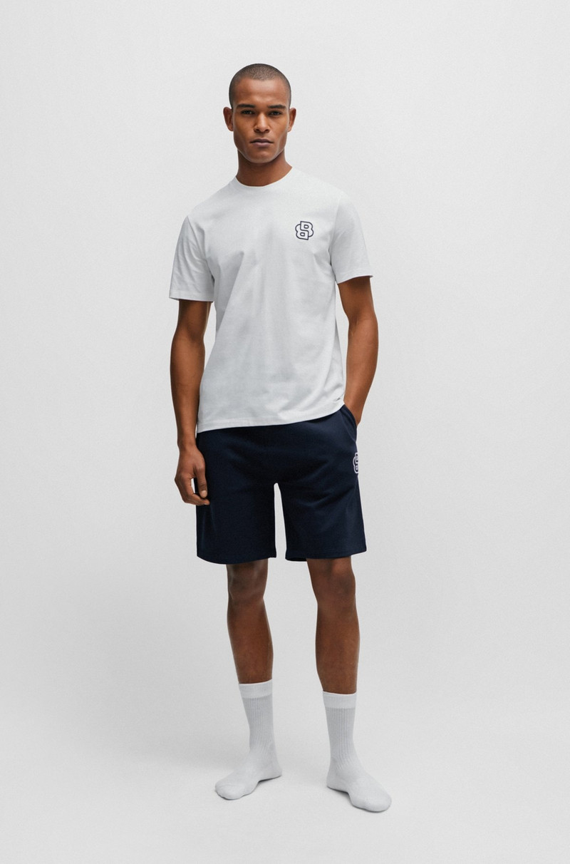 BOSS COTTON-TERRY SHORTS WITH DOUBLE MONOGRAM AND DRAWSTRING outlook